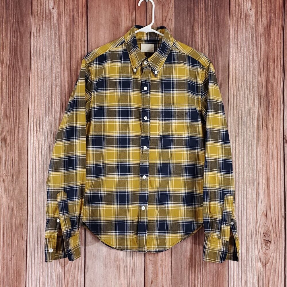 Band of Outsiders Mens Size 2 Medium Plaid LS Button Down Shirt USA Made
